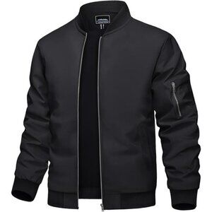 Mens Bomber Jacket Lightweight Zip Up Windbreaker Casual Spring Fall Coat